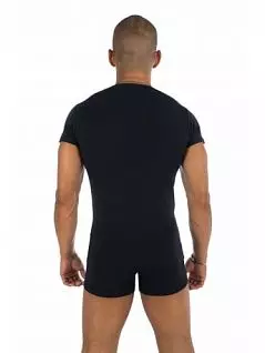 Модная футболка со слегка скошенными рукавами из хлопка черного цвета Impetus Eden Park FM-E351E60-039